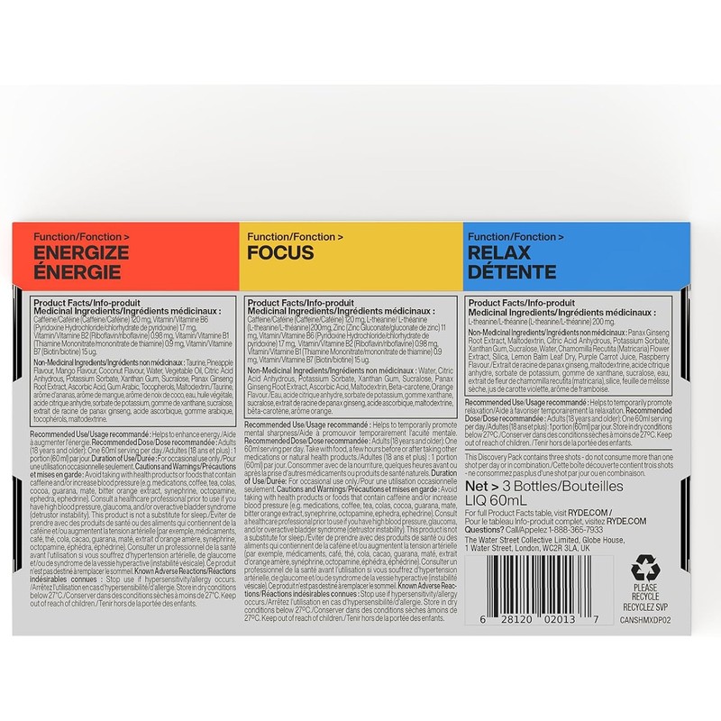 Ryde Discovery Pack | Variety 3 pack of 60 ml
