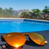 glozzi Women's Sunglasses Polarised UV400 Wood Round with Wooden Temple