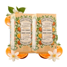 Panier des Sens - Orange Blossom Soap Bar 2x 150g - Moisturizing Gentle Scented - Natural Soap with Olive Oil - 97% Natural Ingredients Made in France - Vegan