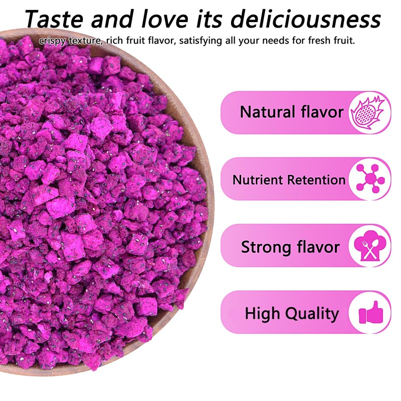 Amilutuo Freeze-Dried Dragon Fruit, Freeze-Dried Fruit, No Added Sugars, 6.52OZ/185g
