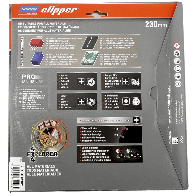 Norton Clipper Pro 4x4 Explorer Diameter 230 x 22.23 Universal