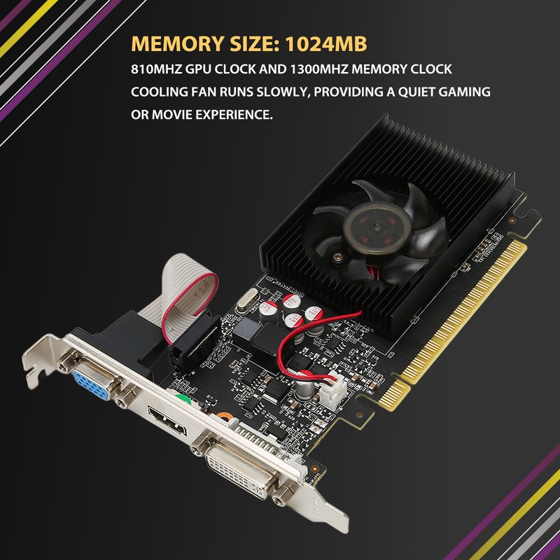 Half Height GPU 1G DDR3 64bit 810MHz 1300MHz HD DVI
