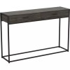 Safdie & Co. 48"L 2-Drawers Black Metal Console Table in