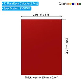 PATIKIL 11"x8.5" Metallic Mirror Board Sheets, 12 Pack 6 Colors Cardstock Foil Board Reflective Sheet 250gsm for Scrapbook Poster DIY Craft Invitation Card