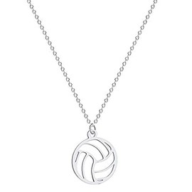 Caiyao Stainless Steel Hollow Gold Plated Volleyball Pendant Necklace for Sport Necklace Cute Geometric Sports Pendant Necklace for women men