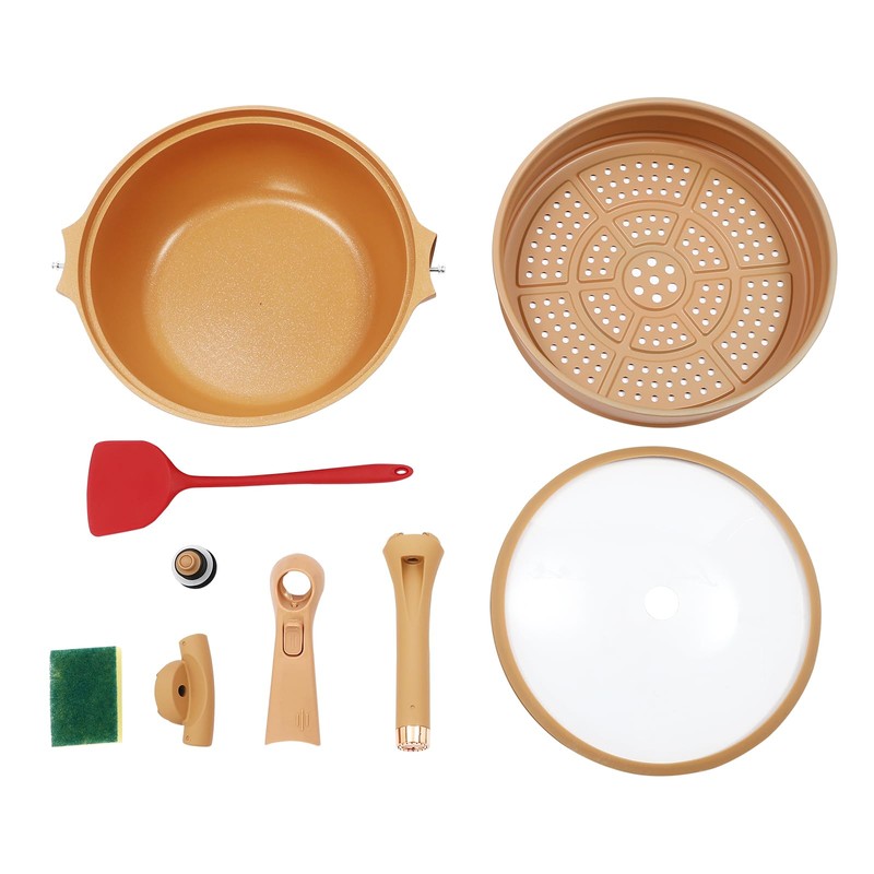 Micro Pressure Cooker Multifunctional Non-stick Clay Pot with Steamer Basket