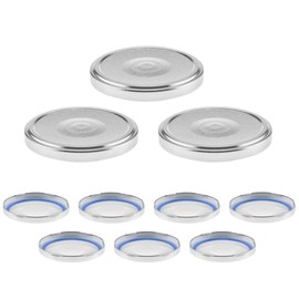 mikken 10 lids for jam jars, 8.5 cm, TO82 Blueseal, PVC-free, twist-off replacement lid, screw lid for jars and preserving jars, silver