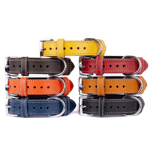TORRUNA Soft Leather Dog Collar | Dog Collars for Small,