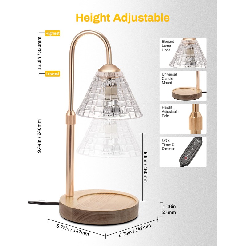 DORESshop Candle Warmer Lamp with Timer, Industrial-Grade Candle Lamp Warmer