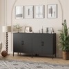 Steehoom Metal Storage Cabinet with Adjustable Shelves, Steel Buffet Sideboard