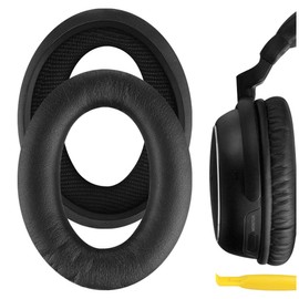 Geekria QuickFit Protein Leather Replacement Ear Pads for SONY MDR-NC60 Headphones Earpads, Headset Ear Cushion Repair Parts (Black)