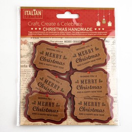 Italian Options Vintage Merry Christmas Traditional Wording Panel Motifs (6 pcs)