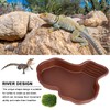 TINGTING Reptile Bath Tub, Turtle Water Bowl with Simulated Moss
