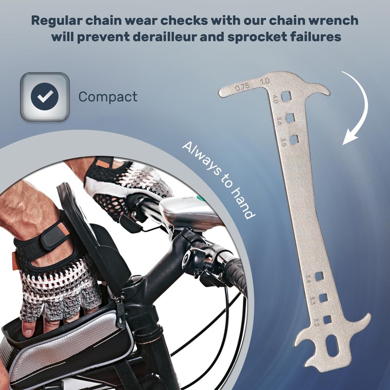Bike Chain Checker Tool 7–12 Speed – Chain Wear Indicator