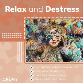 CRUNY 1000 Piece Jigsaw Puzzles for Adults: Face Art - A Challenging & Fun Jigsaw Puzzles for Adults 1000 Pieces, Perfect On a Jigsaw Board for 1000 Pieces - Jigsaw Puzzle for Adults, 50x70cm