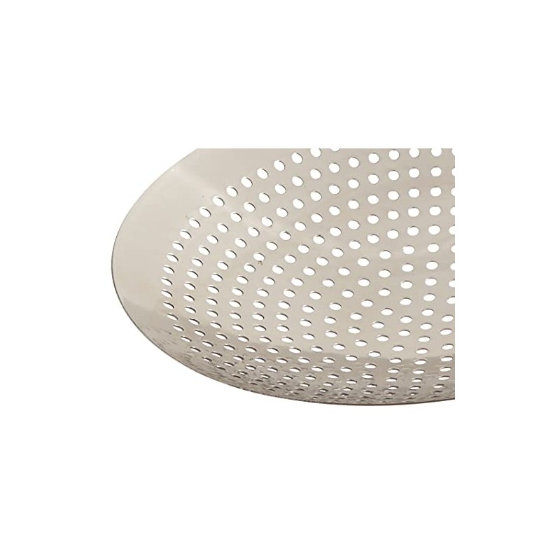 Winco Stainless Steel Round Skimmer, 12-Inch, Medium