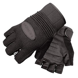 Olympia 757 Airforce Fingerless Gel Classic Motorcycle Gloves (Black, X-Large)