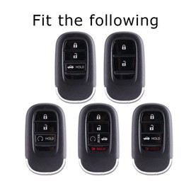 iJDMTOY Glossy Blue Finish TPU Key Fob Protective Case w/ Face Panel Cover, Compatible with Honda 2022-up Accord Civic CR-V Pilot Oval Shape Smart Key