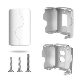Havenso Child Proof Outlet Box Cover, Double Lock System, White, Large Interior Space