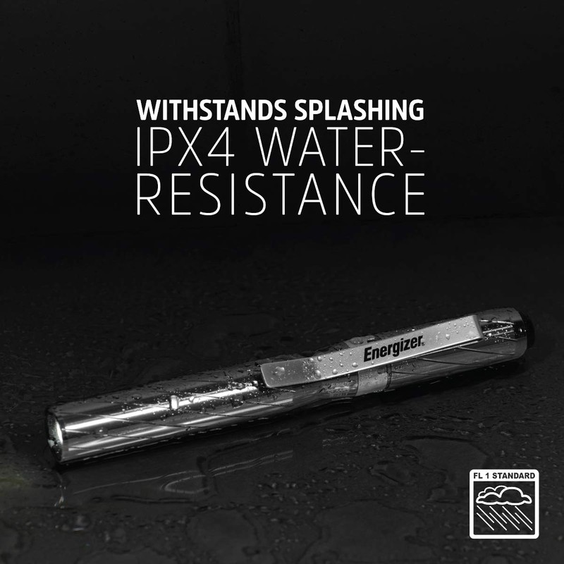 Energizer LED Pen Light Flashlight, IPX4 Water Resistant, Aluminum Body,