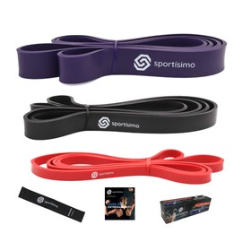 Sportisimo - Ligas de Resistencia para Ejercicio - Set Multiresistencia - Bandas elásticas para Pull ups y Entrenamiento Funcional - Portátiles para casa y Gimnasio