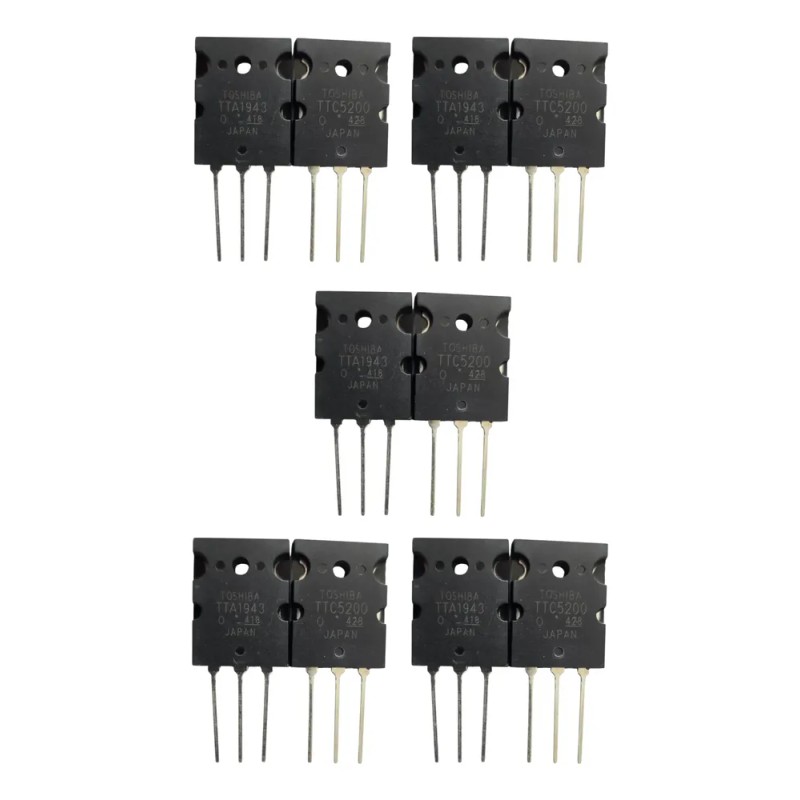 5 Pares Transistor Tta1943 / 2sa1943 Y Ttc5200 / 2sc5200