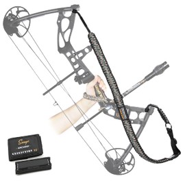 Sunya Paracord Compound Bow Sling with V2 Upgraded Magnetic Connection System. Lightweight Hands Free Shoulder Carrying Sling for Bow Hunting, Field Archery and 3D(Jungle Camo)