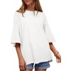 Tankaneo Womens Oversized Half Sleeve Tshirts Summer Casual Crew Neck