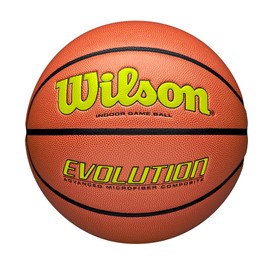 Wilson Basketball EVOLUTION WTB0595XB0603 Indoor Size 6 / Diameter 9.1 inches (23.2 cm) Orange / Optical Yellow