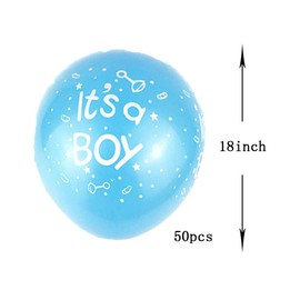 AnnoDeel 50 Pcs It's a Boy Balloons,12inch Light Blue Latex Balloons for Baby Shower Birthday Party Supply Docarations