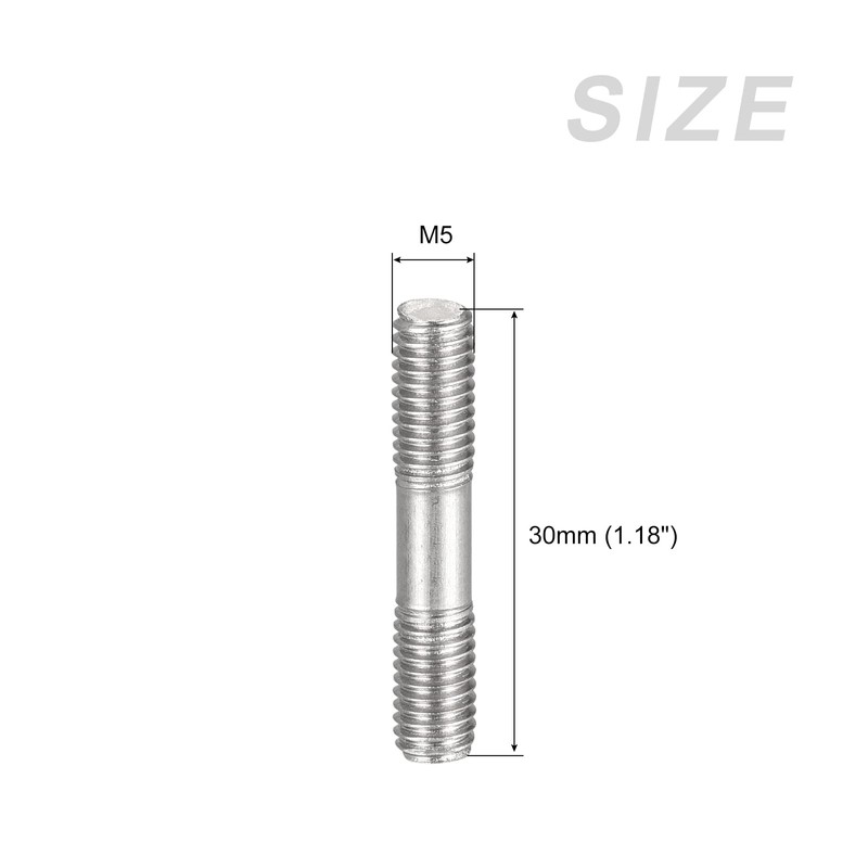 METALLIXITY Stud Screw Ends Stud Bolt M5 Screw 30mm Length