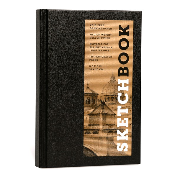 Sketchbook 5.5 x 8" Black Hardcover Mixed Media Sketchbook for