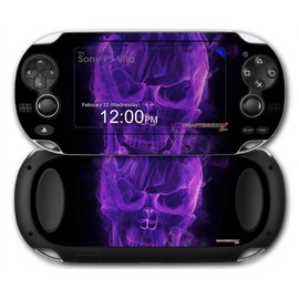 Flaming Fire Skull Purple - Decal Style Skin fits Sony PS Vita