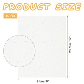 sourcing map 10 Pcs Cream Resume Paper for Printing 12 x 8 Inch Textured Invitation Paper with Copper Decorative for Certificate, Wedding