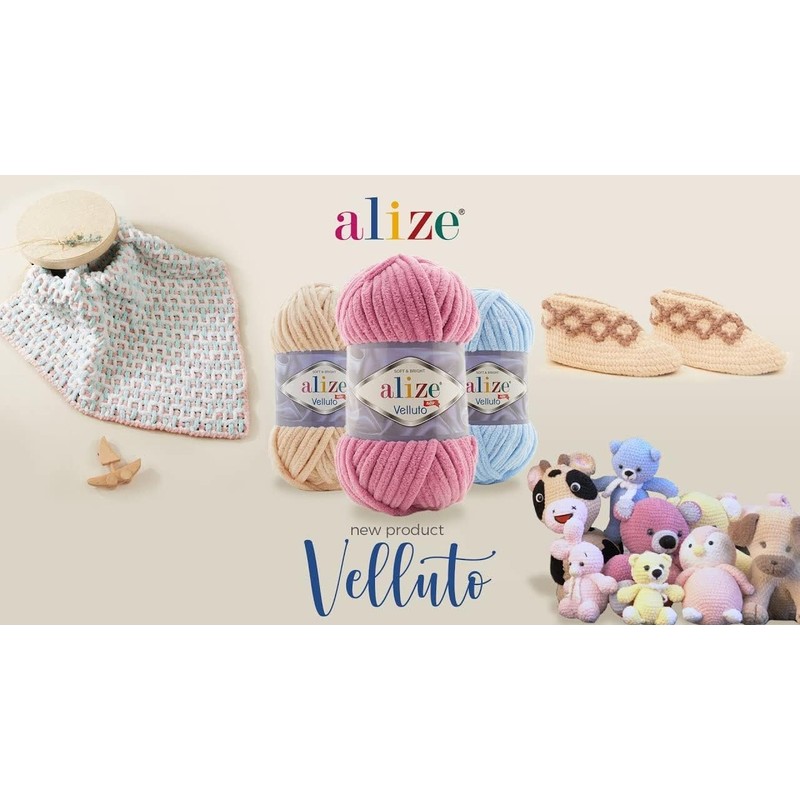 Alize 5 x 100 g Velluto Wool 500 g Super