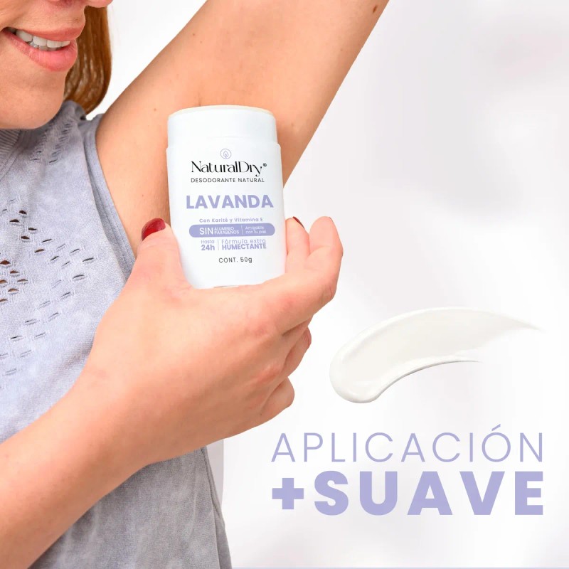 Desodorante Naturaldry Mujer Stick Vegano Lavanda 50g Lavanda