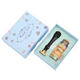 Wax Sealing Stamp Set Clear Pattern Anti Rust Exquisite Packaging Wax Stamp Sealing for Envelopes Invitation Cards Decoration Black