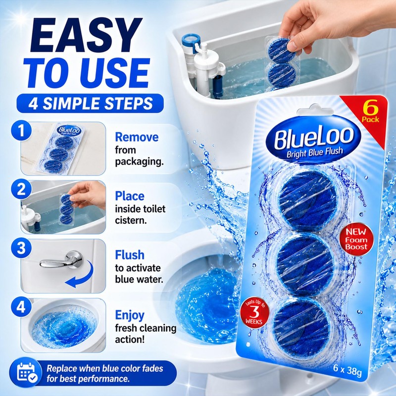 Blue Toilet Cistern Blocks 12 Pack (2 x 6 Blocks)