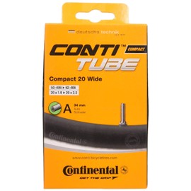 Continental 20" Bicycle Tube, Wide 1.9"/2.5" 34mm Schrader Valve