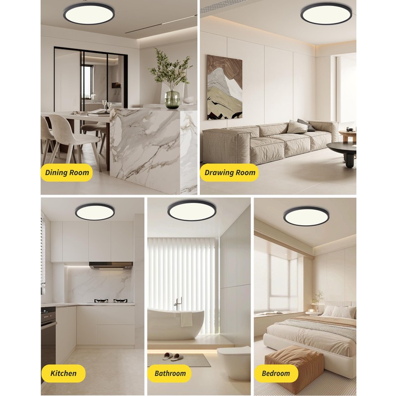 4Pack 12 Inch Remote Control Dimmable LED Flush Mount Ceiling
