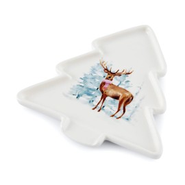 Cooksmart British Designed Christmas Spoon Rest | Spoon Rests for All Type of Spoons | Kitchen Spoon Rest for All Types of Kitchens - Christmas Stag