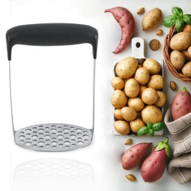 Premium Stainless Steel Potato Masher, Robust Potato and Vegetable Masher with Ergonomic Handle for Effortless Pureeing, Perfect for Kitchen, Cooking and Preparation, Dishwasher Safe and Durable