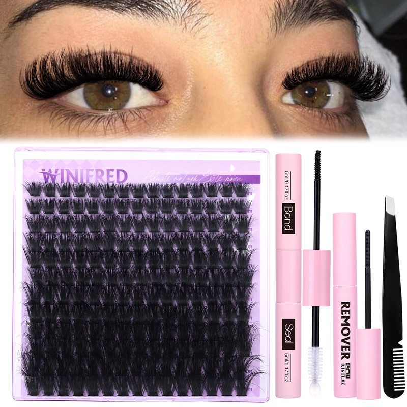 Winifred Lashes Extension Kit Thick Lash Clusters Kit 100D Volume