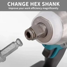 Ptazucv 7/16 Hex to 1/2 Impact Adapter, Power Drill Bit With Square Extension, Compatible With Electric and Impact Drill