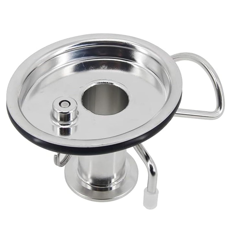 Pyhodi Stainless Steel 1.5in 3 Clamp Corny Keg Lid, Carbonation
