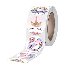 Stickers Unicorn Happy Face Round Paper Labels for Children Birthday Party Decorative Stickers for Teachers and Students Smiley Reward Stickers Pack of 500