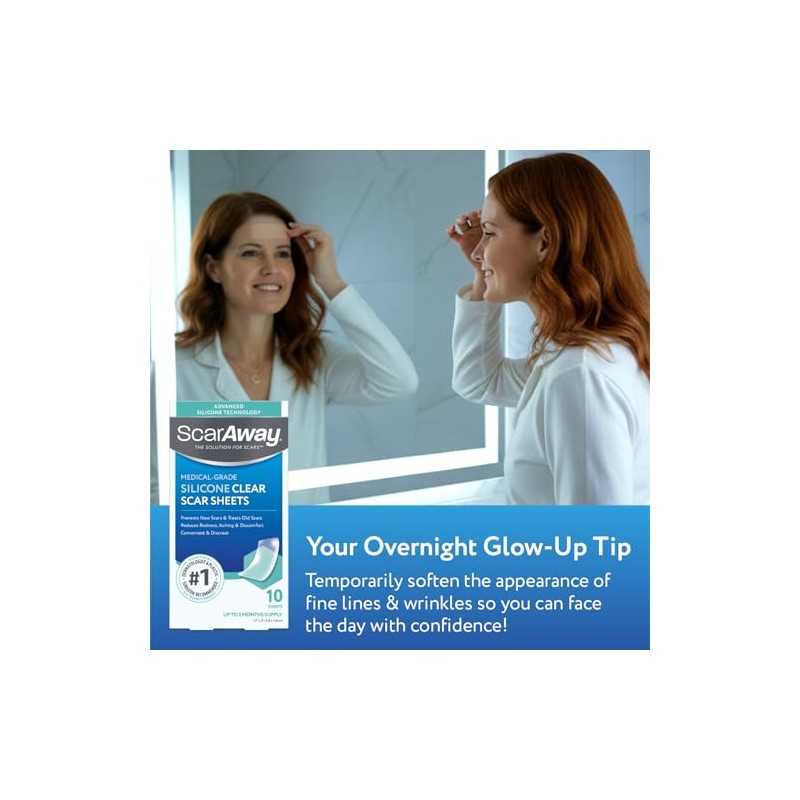 ScarAway Scaraway - Hojas de silicona transparente para cicatrices, 10