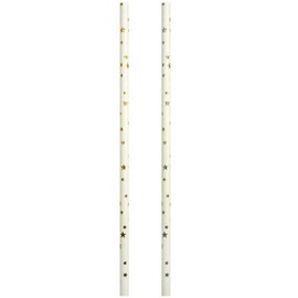 Okato Straws Metallic Gold Star Silver Star 0.6 x 19.5 cm Paper Straws Pack of 20