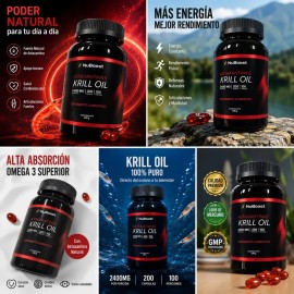 Aceite De Krill Para Cuidado Diario 100 Porciones 2400 Mg