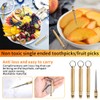 Set of 4 Portable Titanium Toothpicks, Telescopic Waterproof Toothpick Holder,